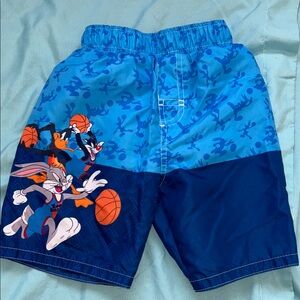 Kids Blue Cartoon Basketball Shorts